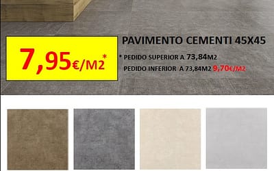 OFERTA!! PAVIMENTO CEMENTI 45X45